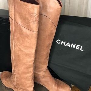 Chanel Marron Clair Riding Boots